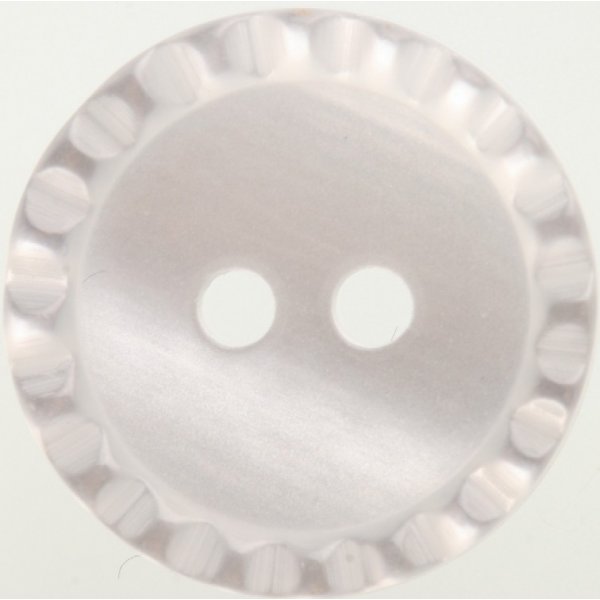 Bouton Rond 2 trous 11 mm 8pcs - Nacre avec bord
