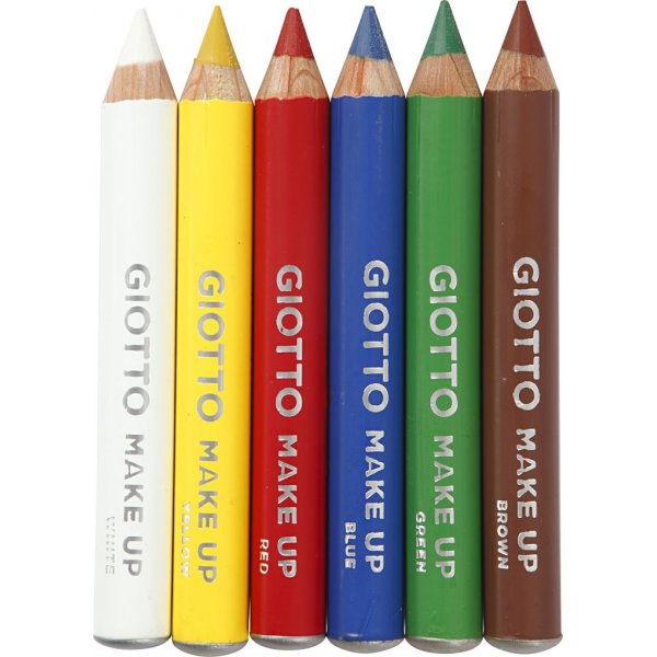 Crayons de maquillage - couleurs standards - 6 pcs