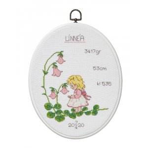 Kit de broderie Thème de naissance - Fille Kit de broderie Thème de naissance - Fille