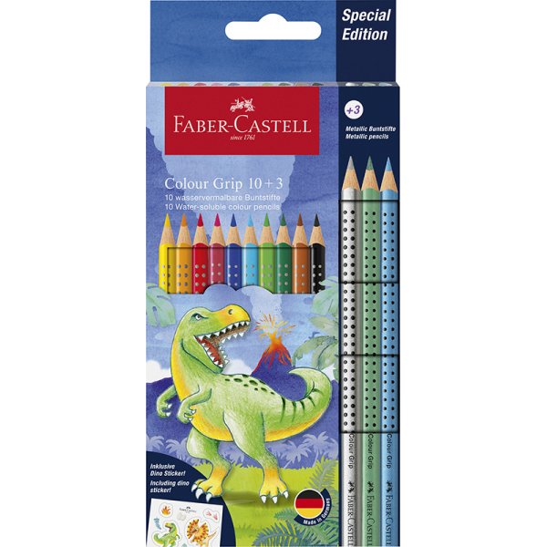 Set de crayons de couleur - Faber-Castell - Redline CP Color Grip - Dinosaurie 10+3