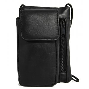 Sac noir en cuir d'agneau nappa Sac noir en cuir d'agneau nappa