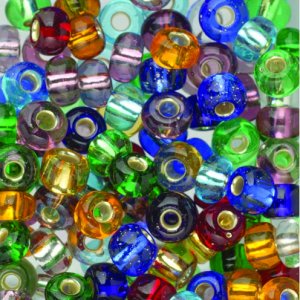 Perles de rocaille mix 6 mm - couleurs mélangées - transparent, argent Perles de rocaille mix 6 mm - couleurs mélangées - transparent, argent