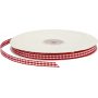 Ruban  carreaux - rouge/blanc - 50 m