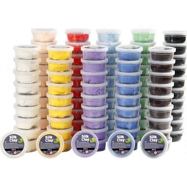 Silk Clay - couleurs mlanges - 10 x 10 x 35 g