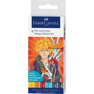 Set de stylos à dessin PITT Artist Brush Manga Shonen - 6 stylos Set de stylos à dessin PITT Artist Brush Manga Shonen - 6 stylos