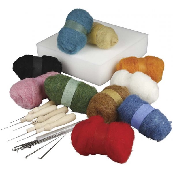 Feutrage à l'aiguille - set de démarrage - couleurs mélangées Feutrage à l'aiguille - set de démarrage - couleurs mélangées