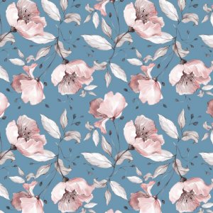Tricot à motifs 150 cm - Bleu Fleur Tricot à motifs 150 cm - Bleu Fleur