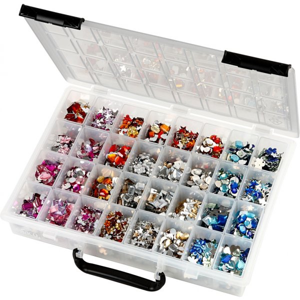 Strass - couleurs mélangées - Ø6-16 mm - 32 x 360 pcs Strass - couleurs mélangées - Ø6-16 mm - 32 x 360 pcs