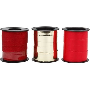 Cordon cadeau - or - rouge - rouge - 3 x 15 m Cordon cadeau - or - rouge - rouge - 3 x 15 m