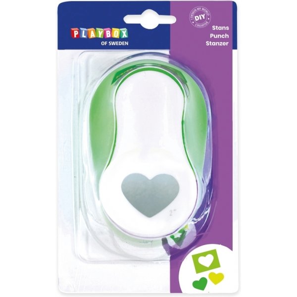 Coeur de Punch - 5 cm - Vert/blanc