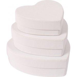 Boîte en papier, coeur, différentes tailles, 3 pcs Boîte en papier, coeur, différentes tailles, 3 pcs
