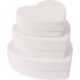 Bote en papier, coeur, diffrentes tailles, 3 pcs