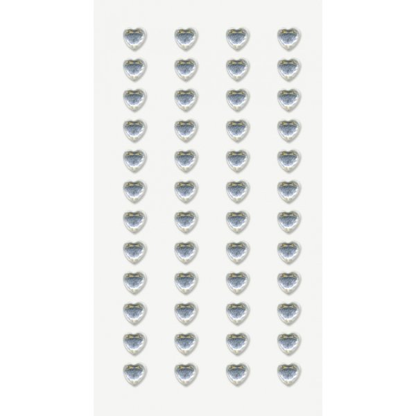Stickers avec strass - Mini coeurs - cristal