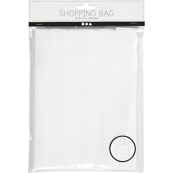 Sac textile  anse longue - blanc