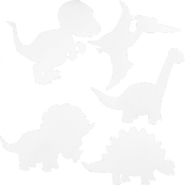 Figurines en carton TeaCH Me - Dinosaures - blanc - 16 pcs