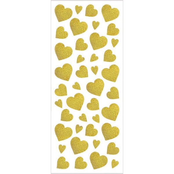 Autocollants paillets - dors - coeurs - 2 feuilles