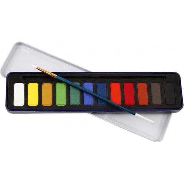 Set aquarelle - couleurs mlanges - 12 pcs