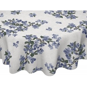 Tissu ciré rond - Elsie bleu Tissu ciré rond - Elsie bleu