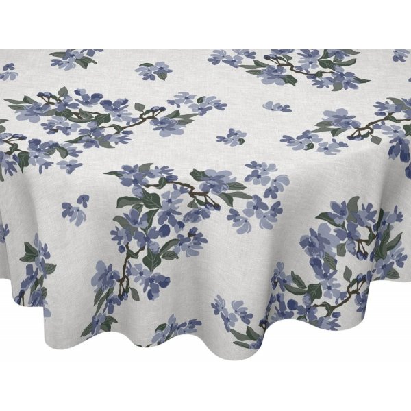Tissu ciré rond - Elsie bleu Tissu ciré rond - Elsie bleu