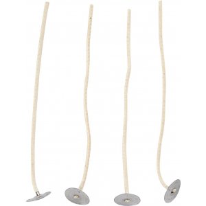 M�ches de bougie � base m�tallique 110 mm pour r�cipients � 20-65 mm (lot de 10)