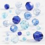 Perles plastiques  facettes Harmony - mixtes - harmonie bleue - 45 g