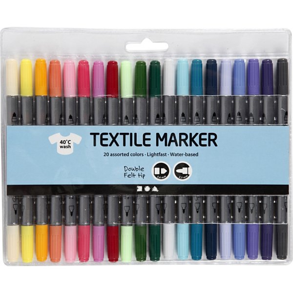 Marqueurs textiles - couleurs complémentaires - 20 pcs Marqueurs textiles - couleurs complémentaires - 20 pcs