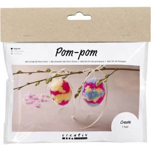 Mini Kit DIY Pompon, coloré, Oeuf Mini Kit DIY Pompon, coloré, Oeuf