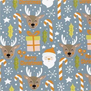 Papier cadeau - Père Noël - Cadeau de Noël - sucette - renne - 100 m Papier cadeau - Père Noël - Cadeau de Noël - sucette - renne - 100 m