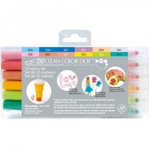 Stylo journal ZIG Clean Color Dot - 12 couleurs Stylo journal ZIG Clean Color Dot - 12 couleurs