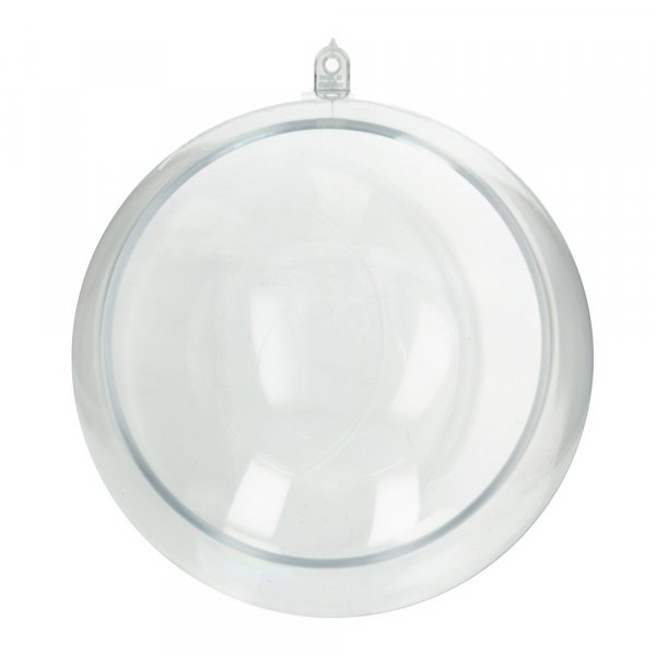 Forme plastique 120 mm - boule transparente, ouverte d'un ct (P