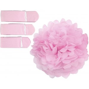 Pompons en papier - rouge clair - 3 pcs Pompons en papier - rouge clair - 3 pcs