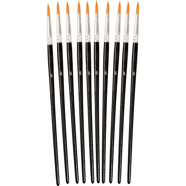 Pinceau synthtique rond no. 6  10 pices