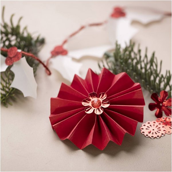 Set créatif - découpage papier - rouge - crème Set créatif - découpage papier - rouge - crème