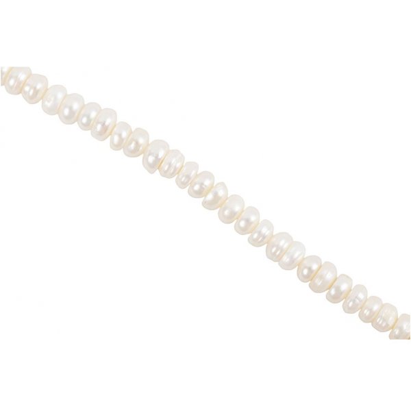 Perles d'eau douce sur fil - 4-6 mm - nacre - 40 cm
