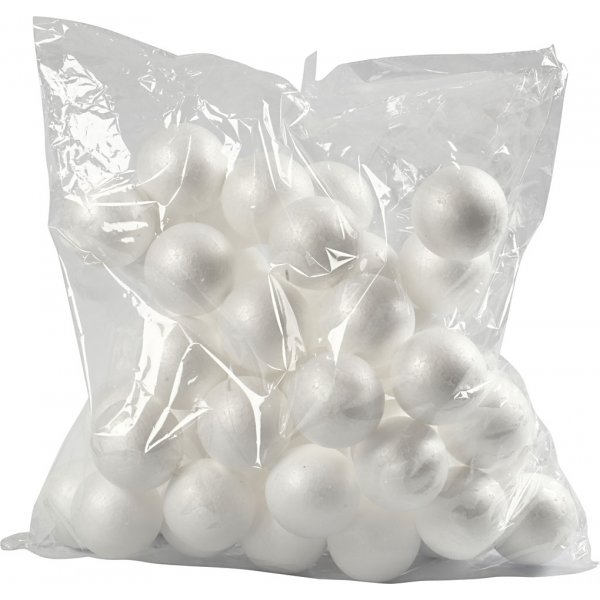 Boules en polystyrne - blanc - 6 cm - 50 pcs