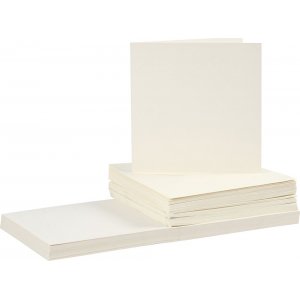 Cartes et enveloppes - blanc cassé 16 x 16 cm - 50 sets Cartes et enveloppes - blanc cassé 16 x 16 cm - 50 sets
