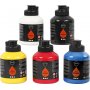 Pigment Art School - couleurs primaires - semi-brillant - 5 x 500 ml