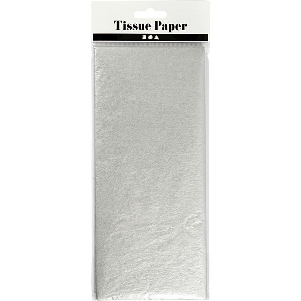 Papier de soie - argent - 50 x 70 cm - 14 g -6 feuilles Papier de soie - argent - 50 x 70 cm - 14 g -6 feuilles