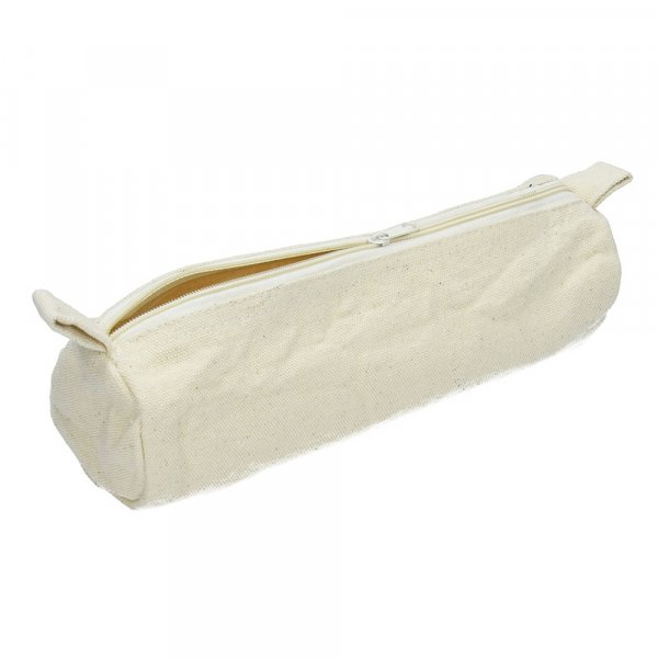 Articles en coton 22,5 x ø 7 cm - Trousse ronde en coton naturel 350g/m²