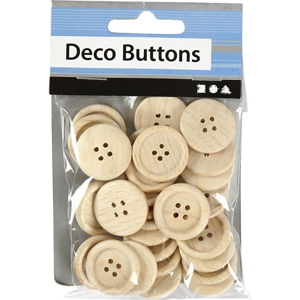 Boutons en bois - Ø23 mm - 30 pcs Boutons en bois - Ø23 mm - 30 pcs