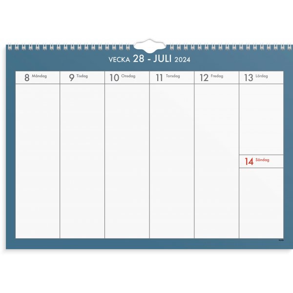 Calendrier mural 24/25 - Plan hebdomadaire