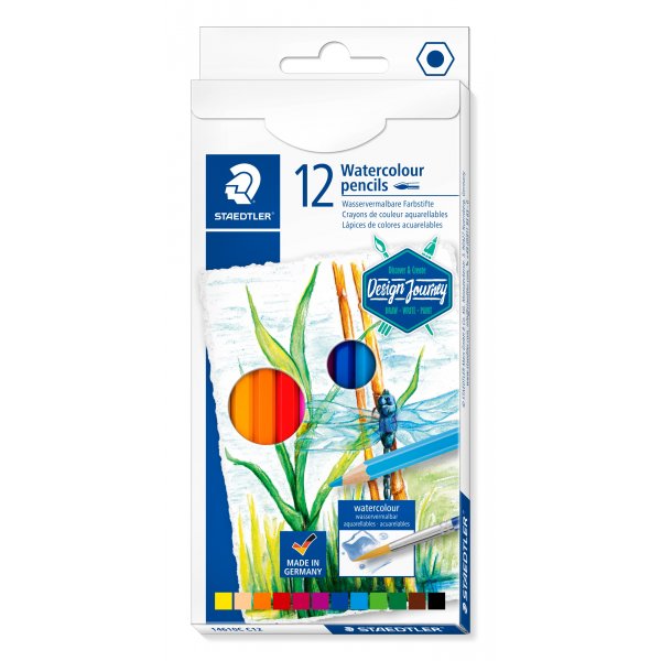 Crayons de couleur aquarelle - 12 crayons