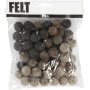 Perles de laine - couleurs naturelles - 64 pcs