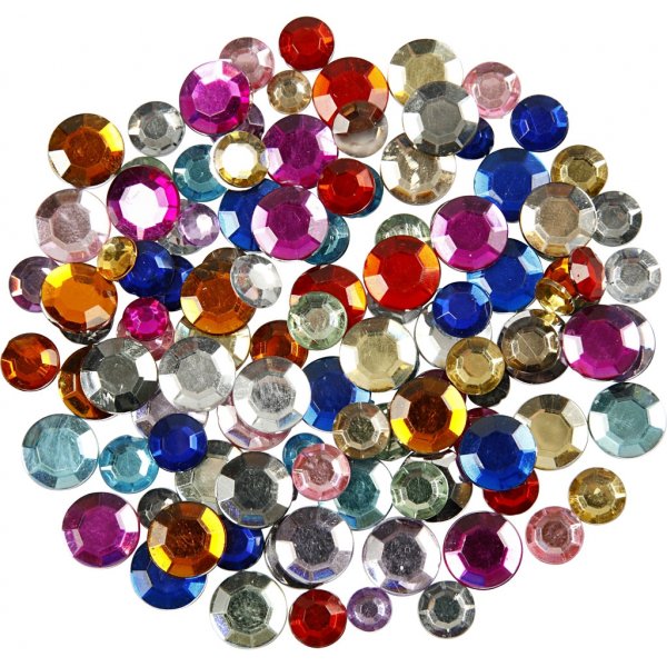 Strass - couleurs mélangées - Rond - Ø6+9+12 mm - 3600 pcs Strass - couleurs mélangées - Rond - Ø6+9+12 mm - 3600 pcs