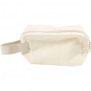 Trousse de maquillage en toile l�g�re naturelle 14 cm