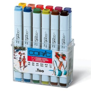 Set Copic Marker - 12 stylos - Couleurs d'été Set Copic Marker - 12 stylos - Couleurs d'été