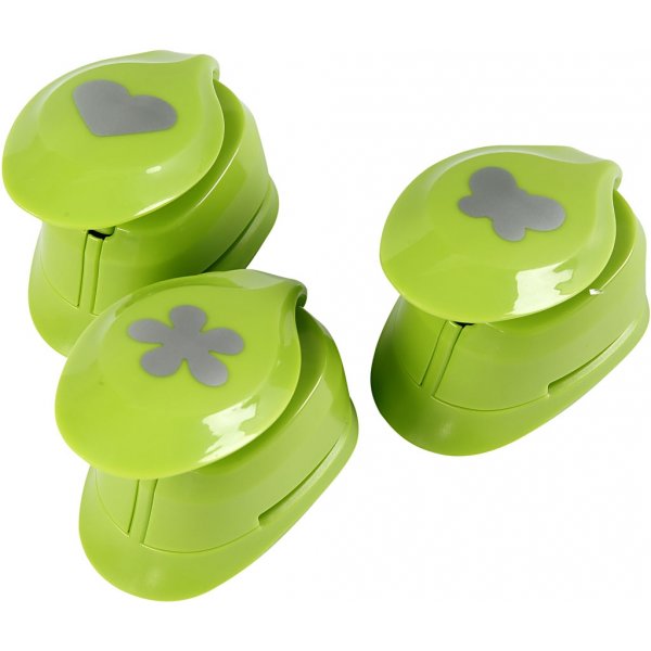 Perforatrices en papier - Fleur - papillon et coeur - 3 pcs Perforatrices en papier - Fleur - papillon et coeur - 3 pcs