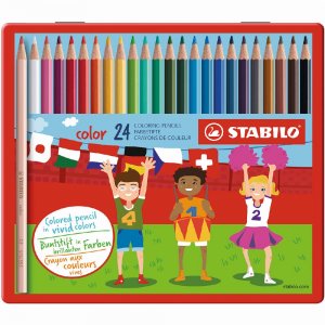 Crayons de couleur Color en boîte métal - paquet de 24 Crayons de couleur Color en boîte métal - paquet de 24