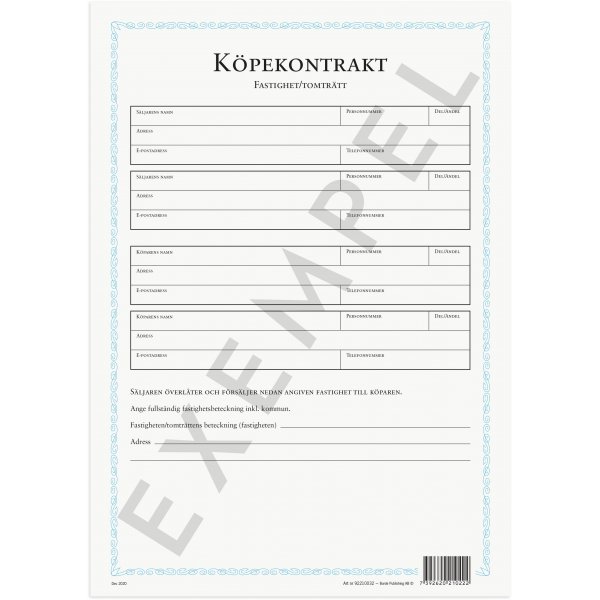 Contrat d\\\'achat - Proprit/parcelle