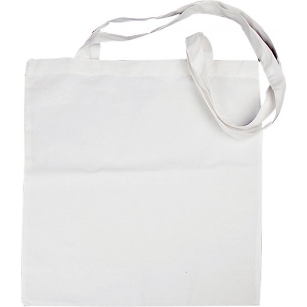Sac textile  longue anse - blanc - 10 pcs